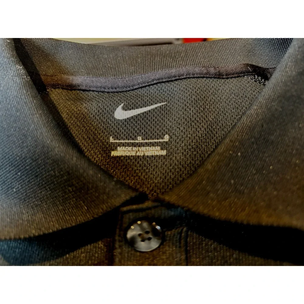 Nike Dri Fit Golf Polo Shirt Mens Size L Black Short Sleeves Company Logo Casual - Picture 3 of 11